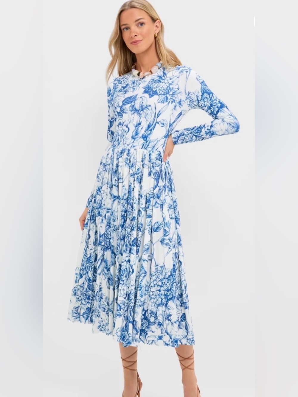 Tuckernuck Hyacinth House Blue Floral Jersey Pemberton Midi Dress Size Small